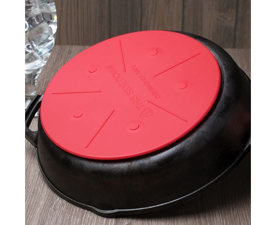 Подставка под горячее, магнитная, диаметр: 18 см, материал: силикон, цвет: красный, ASLMT41, LODGE, США, фото , изображение 6