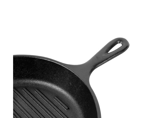 Сковорода-гриль 26 см, черная, чугун, Lodge, фото , изображение 2