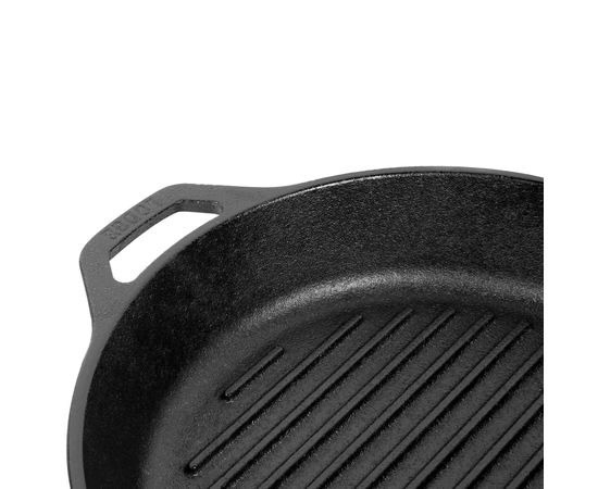 Сковорода-гриль 26 см, черная, чугун, Lodge, фото , изображение 3