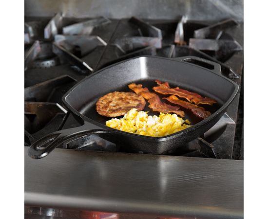 Сковорода квадратная, 26х26 см, чугун, черная, Lodge, фото , изображение 8