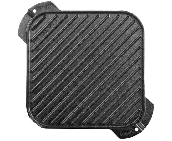 Поднос-гриль квадратный, 26.2x32.5 см, чугун, черный, Lodge, фото , изображение 2