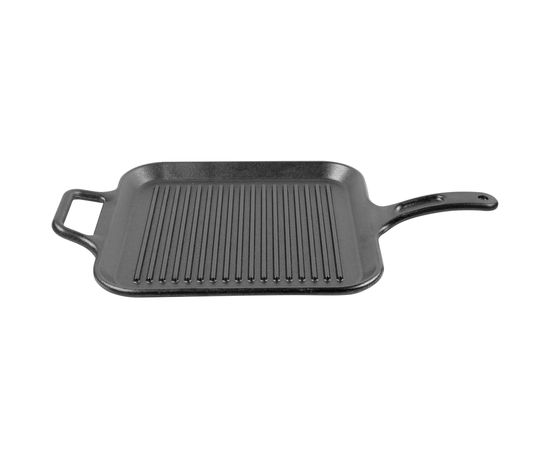 Сковорода-гриль квадратная 30х30 см, черная, чугун, Lodge, фото , изображение 3