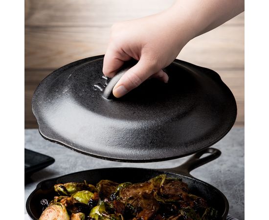 Крышка, 23х2.54 см, чугун, черная, Lodge, фото , изображение 5