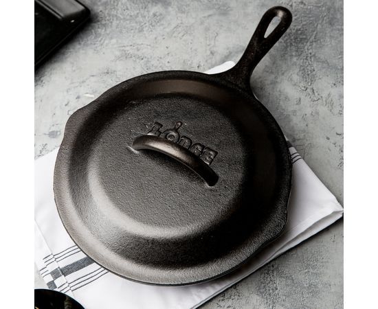 Крышка, 23х2.54 см, чугун, черная, Lodge, фото , изображение 6