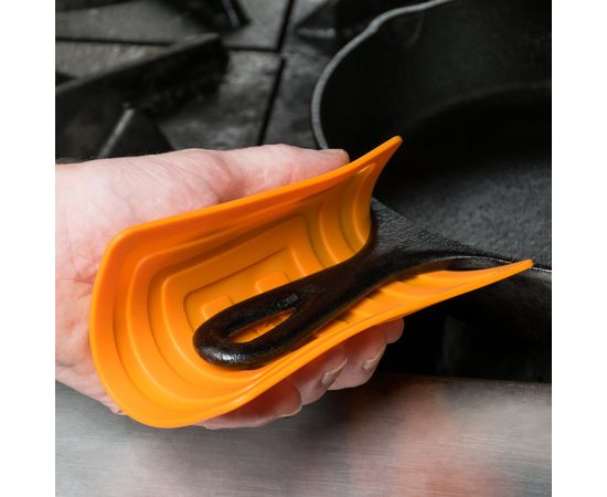 Подставка под кастрюлю, 15x15 см, оранжевая, силикон, Lodge, Цвет: Оранжевый, фото , изображение 4