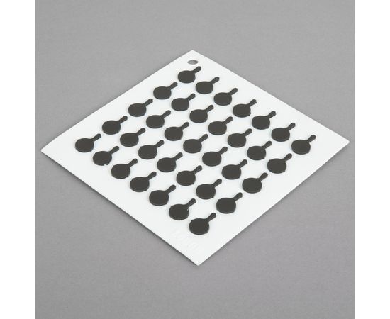 Коврик квадратный, 17.8х17.8 см, белый с черным рисунком, силикон, Lodge, Цвет: Белый, фото , изображение 3