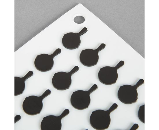 Коврик квадратный, 17.8х17.8 см, белый с черным рисунком, силикон, Lodge, Цвет: Белый, фото , изображение 5