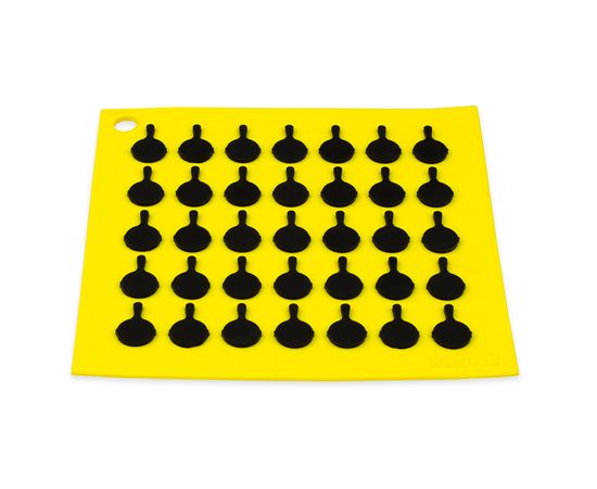 Коврик квадратный, 17.8х17.8 см, желтый с черным рисунком, силикон, Lodge, Цвет: Желтый, фото , изображение 2