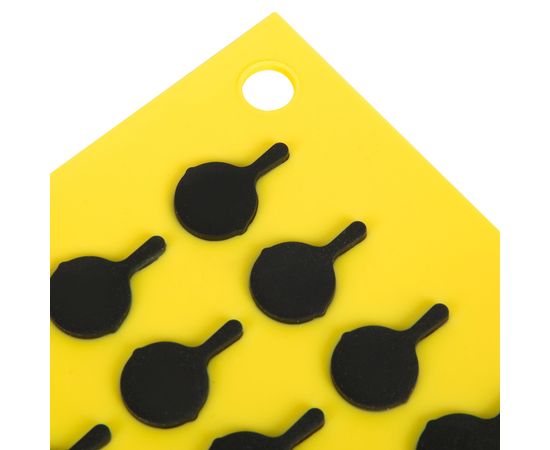 Коврик квадратный, 17.8х17.8 см, желтый с черным рисунком, силикон, Lodge, Цвет: Желтый, фото , изображение 5