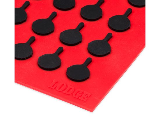 Коврик квадратный, 17.8х17.8 см, красный с черным рисунком, силикон, Lodge, Цвет: Красный, фото , изображение 4