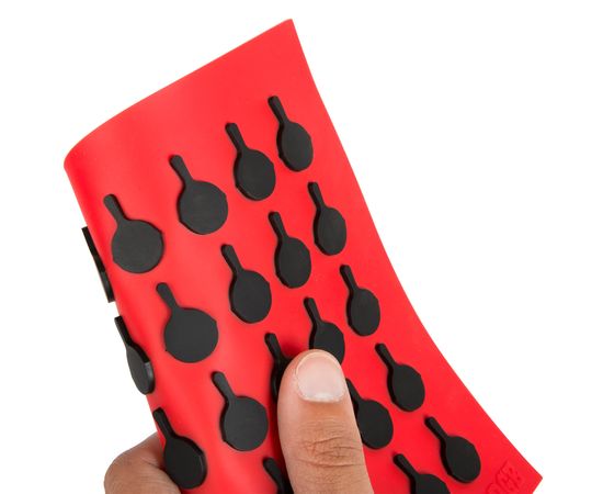 Коврик квадратный, 17.8х17.8 см, красный с черным рисунком, силикон, Lodge, Цвет: Красный, фото , изображение 5