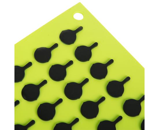 Коврик квадратный, 17.8х17.8 см, зеленый с черным рисунком, силикон, Lodge, Цвет: Зеленый, фото , изображение 5