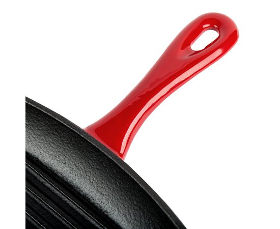Сковорода - гриль с двумя ручками, размер: 26 х 26 см, материал: чугун, цвет: красный, ECSGP43, LODGE, США, фото , изображение 5