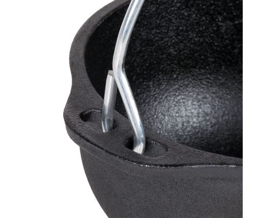 Котелок с ручкой, объем: 0,47 л, диаметр: 12,5 см, высота: 8 см, материал: чугун, HCK, LODGE, США, фото , изображение 5