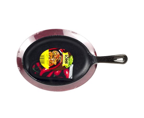 Набор из 3-х предметов: сковорода, диаметр: 25 см, подставка и перчатка, материал: чугун, дерево, LFSR3, LODGE, США, фото , изображение 3