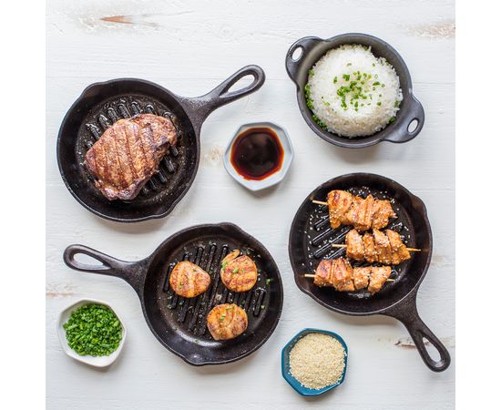 Сковорода - гриль, диаметр: 16 см, материал: чугун, L3GP, LODGE, США, фото , изображение 4