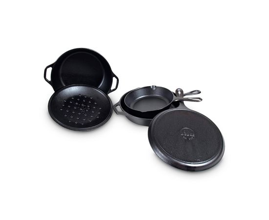 Набор посуды из 5-ти предметов, материал: чугун, L5HS3, LODGE, США, фото , изображение 2