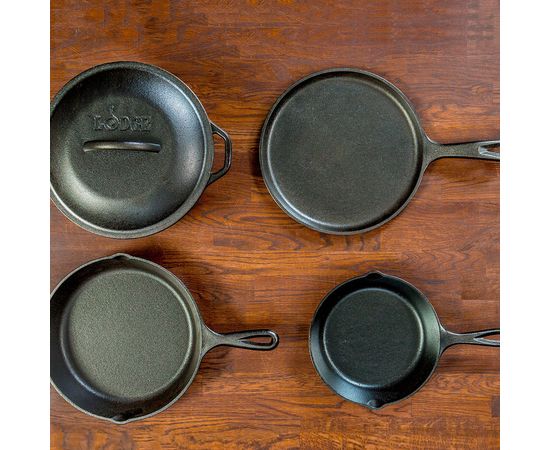 Набор посуды из 5-ти предметов, материал: чугун, L5HS3, LODGE, США, фото , изображение 8