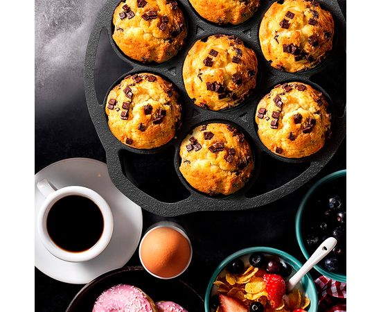 Форма для выпечки кексов, размер: 32,5 х 28,5 см, материал: чугун, L7B3, LODGE, США, фото , изображение 6