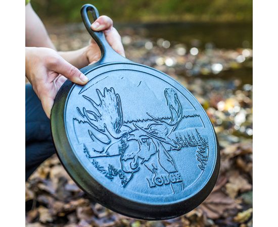 Сковорода блинная, диаметр: 26 см, чугун, L9OGWLMO, "Лось" серия Wild Life, LODGE, фото , изображение 5