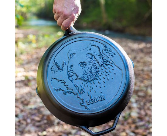 Сковорода , диаметр: 30 см, материал: чугун, L10SKWLBR, "Медведь", коллекция Wild Life, LODGE, США, фото , изображение 5