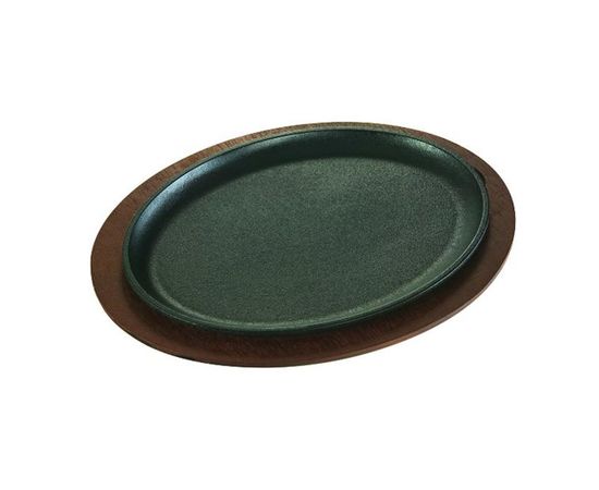 Сковорода для фахитос овальная 35х26 см, черная, чугун, Lodge, фото 