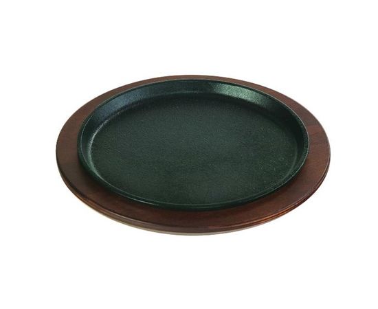 Сковорода для фахитос без ручек диам 23 см, высота 2 см, черная, чугун, Lodge, фото 