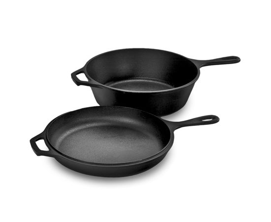 Сковорода глубокая, диаметр: 26 см, объем: 2,84 л + крышка-сковорода, материал: чугун, LCC3, LODGE, США, фото 