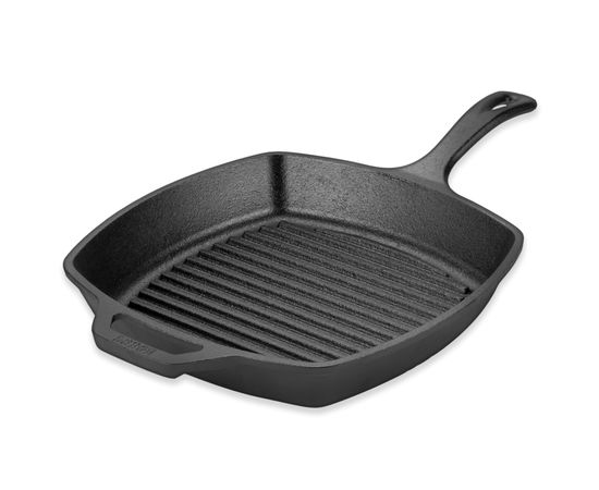Сковорода-гриль квадратная 27х27, черная, чугун, Lodge, фото 