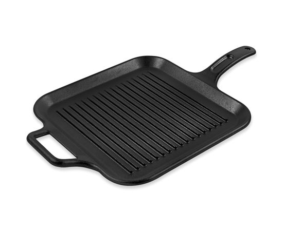 Сковорода-гриль квадратная 30х30 см, черная, чугун, Lodge, фото 
