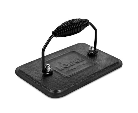 Пресс для гриля прямоугольный 17х13 см, черный, чугун, Lodge, фото 