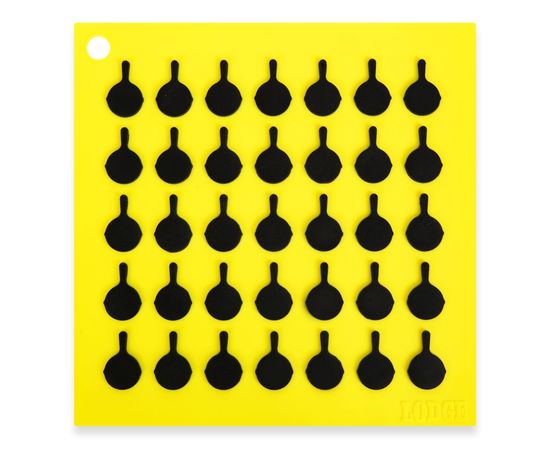 Коврик квадратный, 17.8х17.8 см, желтый с черным рисунком, силикон, Lodge, Цвет: Желтый, фото 