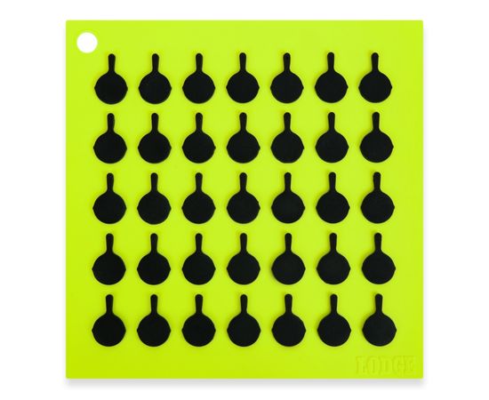 Коврик квадратный, 17.8х17.8 см, зеленый с черным рисунком, силикон, Lodge, Цвет: Зеленый, фото 