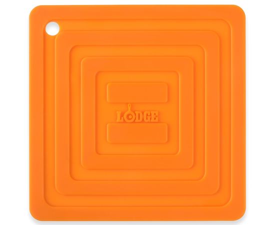 Подставка под кастрюлю, 15x15 см, оранжевая, силикон, Lodge, Цвет: Оранжевый, фото 