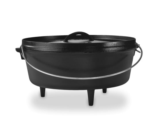 Казан, 36 см, 7.6 л, черный, чугун, Lodge, фото 