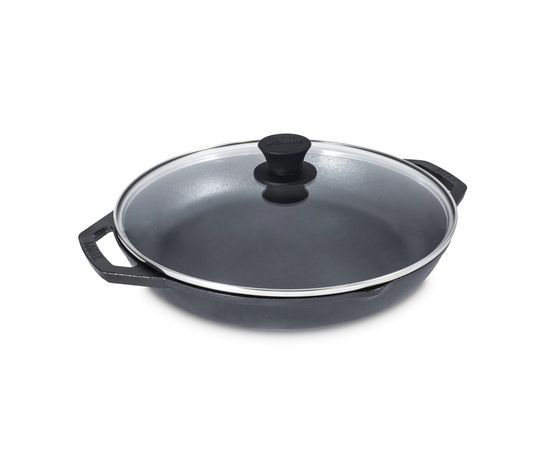 Сковорода с крышкой и двумя ручками, диаметр: 30 см, материал: чугун, стекло, L10CPGL, LODGE, США, фото 