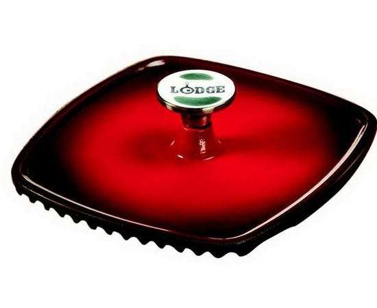 Пресс прямоугольный, 21х22.5 см, красный, чугун, Lodge, фото 