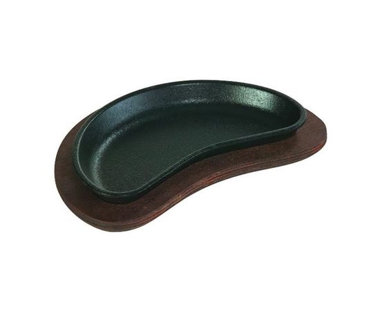 Сковорода-полумесяц без ручек 22.5х13 см, черная, чугун, Lodge, фото 