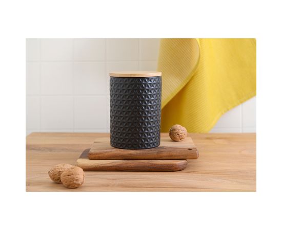 Банка для хранения керамическая Farah, 900 мл, черная, Liberty Jones, фото , изображение 3