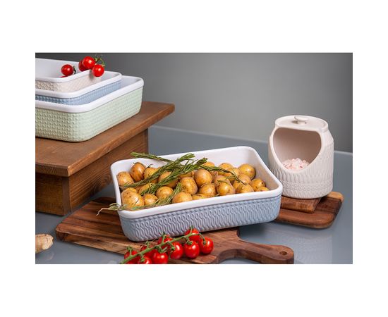 Блюдо для запекания Marshmallow, 28,5х21 см, серо-голубое, Liberty Jones, фото , изображение 3