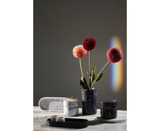 Блюдо сервировочное Marm, d 20 см, белый мрамор, Liberty Jones, фото , изображение 4