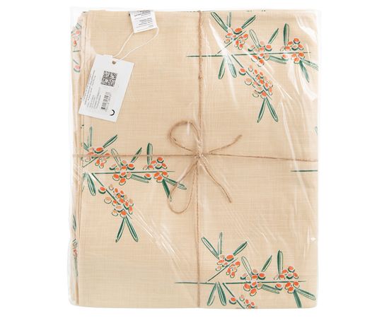 Скатерть на стол из хлопка с графичным принтом Обед рябинника Russian North, 150х250 см, Tkano, фото , изображение 3