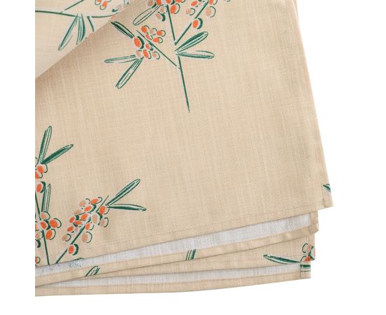 Скатерть на стол из хлопка с графичным принтом Обед рябинника Russian North, 150х250 см, Tkano, фото , изображение 2