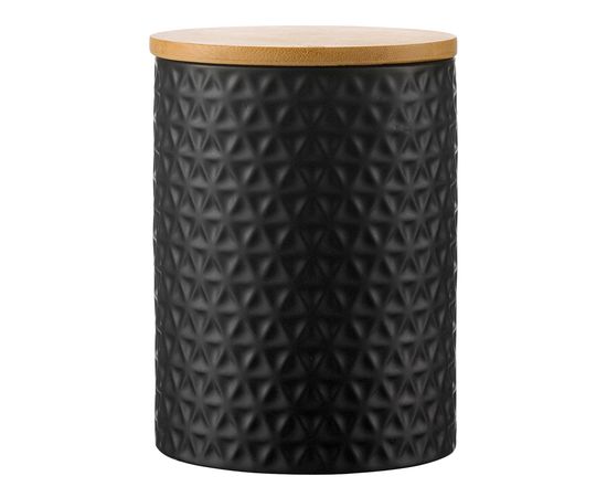 Банка для хранения керамическая Farah, 900 мл, черная, Liberty Jones, фото 