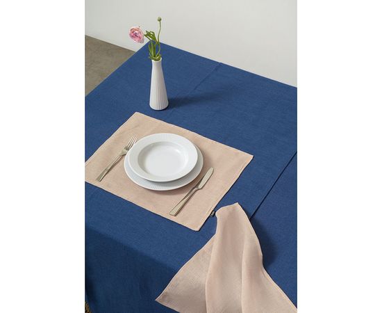 Скатерть из стираного льна синего цвета из коллекции Essential, 150х250 см, Tkano, фото , изображение 4