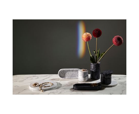 Блюдо сервировочное Marm, d 25 см, белый мрамор, Liberty Jones, фото , изображение 4