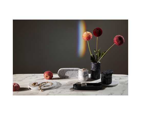 Блюдо сервировочное Marm, d 20 см, белый мрамор, Liberty Jones, фото , изображение 3