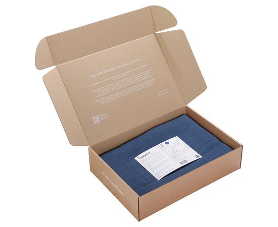 Скатерть из стираного льна синего цвета из коллекции Essential, 170х170 см, Tkano, фото , изображение 3