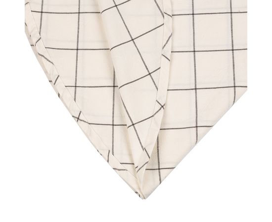 Скатерть из хлопка круглая белого цвета в клетку из коллекции Essential, 160 см, Tkano, фото , изображение 3