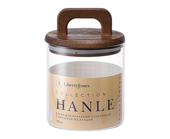 Банка для хранения стеклянная с крышкой из акации Hanle, 750 мл, Liberty Jones, фото , изображение 3
